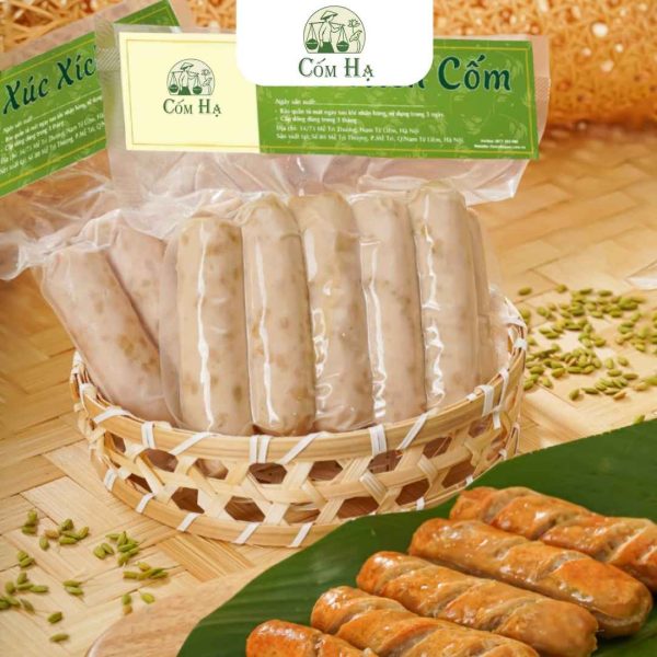xúc xích cốm Hà Nội